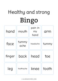 Healthy and strong Bingo