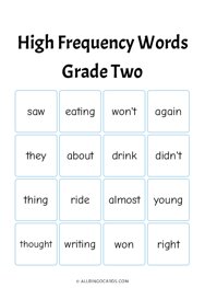 Grade 2: High Frequency Words