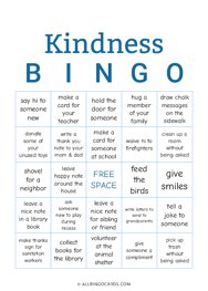 Kindness Bingo