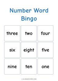Number Word Bingo