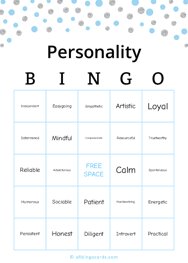 Personality Bingo