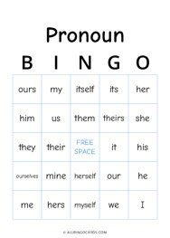 Pronoun Bingo