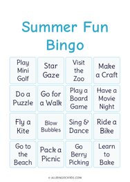 Summer Fun Bingo