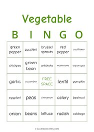 Vegetable Bingo