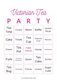 Victorian Tea Party Bingo