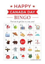 Happy Canada Day Bingo