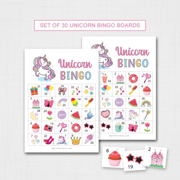 Printable Unicorn Bingo Cards