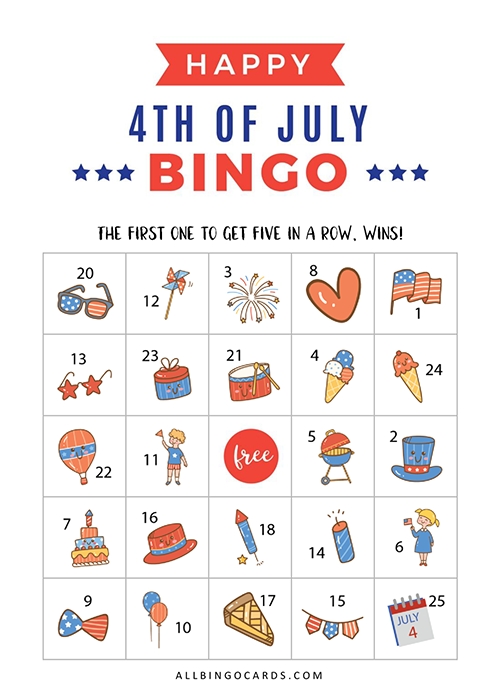 Free Printable 4th of July Bingo