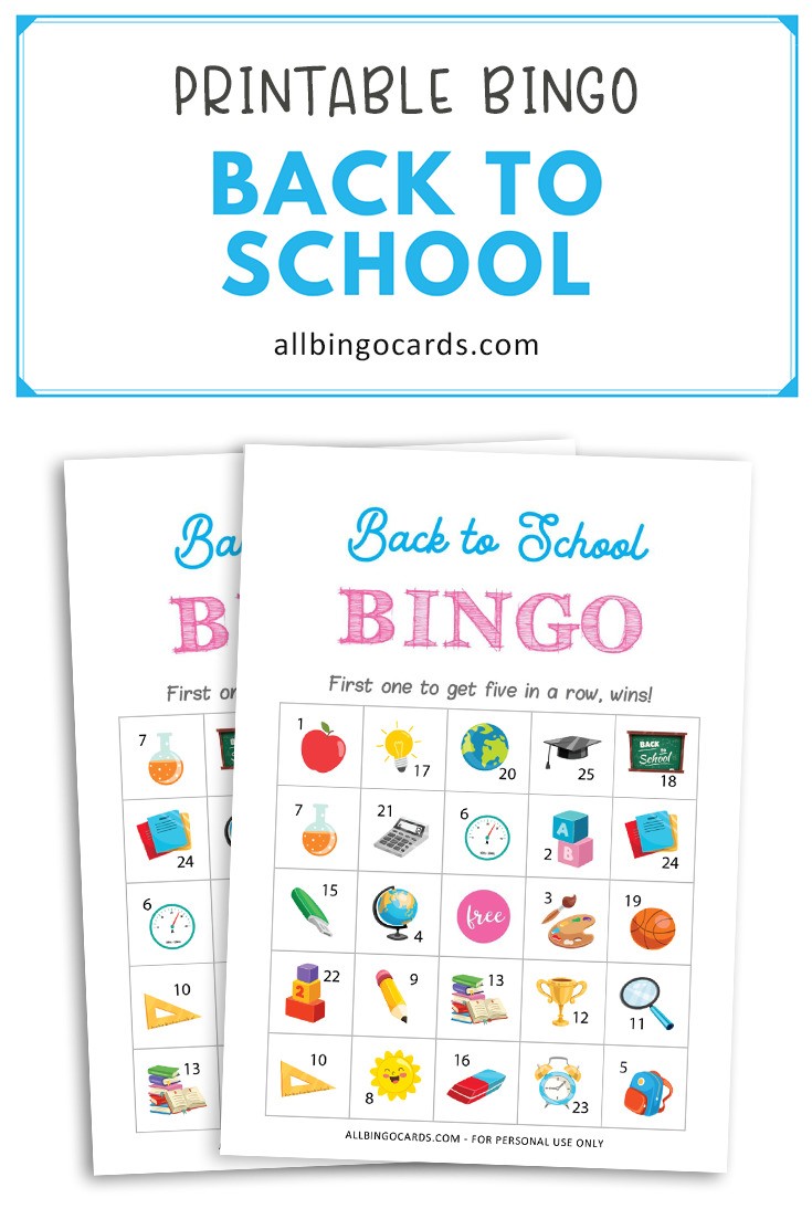 Back to School Bingo Printable