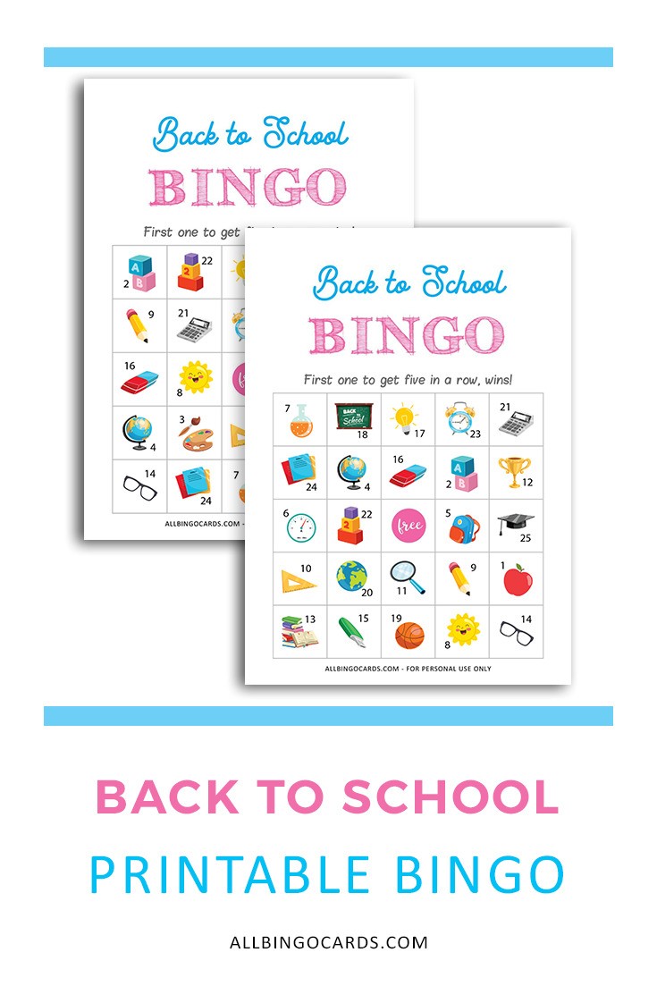 Back to School Bingo for Kids