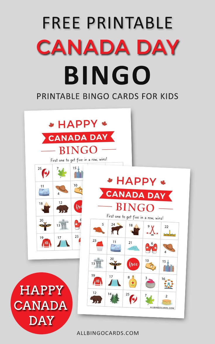 Printable Canada Day Bingo Cards
