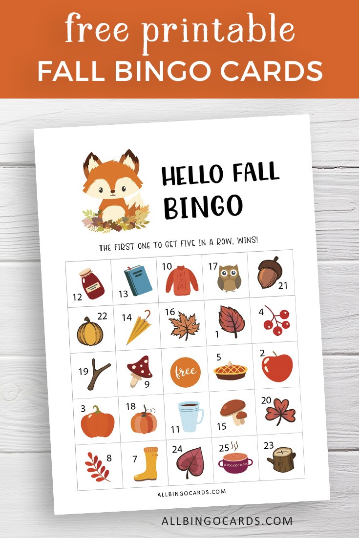 Printable Fall Bingo for Kids