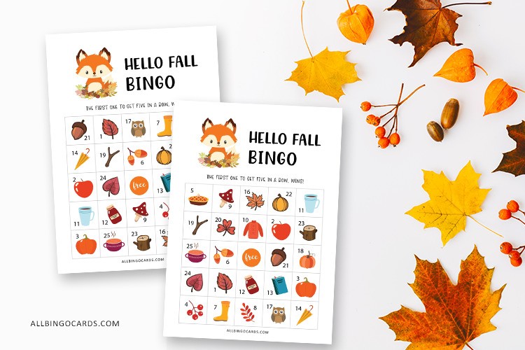 Printable Fall Bingo for Kids