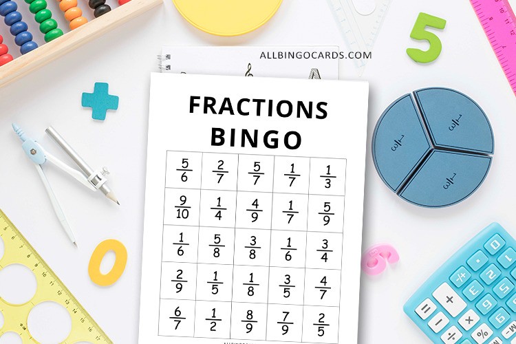 Simplifying Fractions Bingo Printable