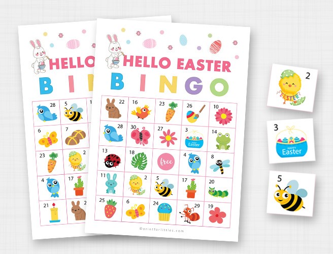 Printable Hello Easter Bingo Cards