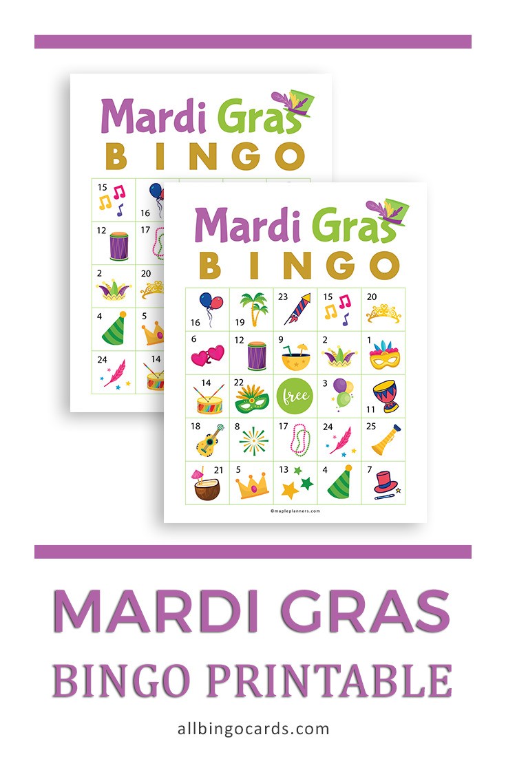 Mardi Geas Bingo Printable