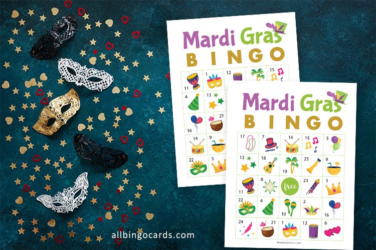 Free Printable Mardi Gras Bingo