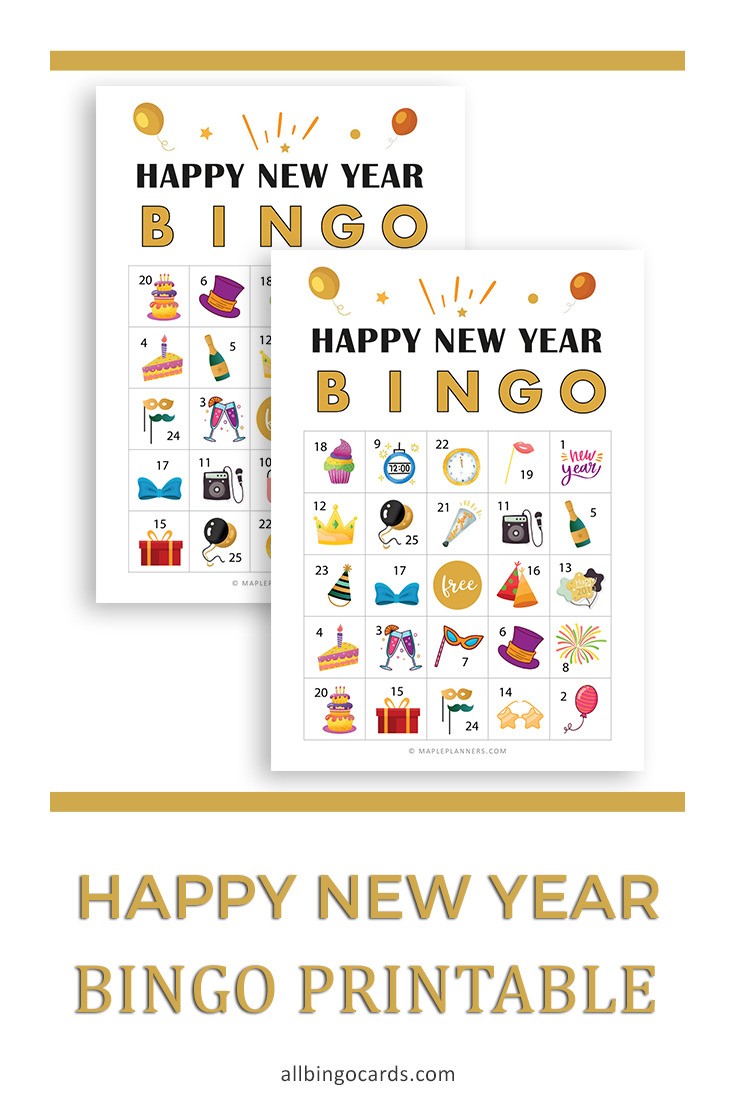 Happy New Year Bingo Printable Game