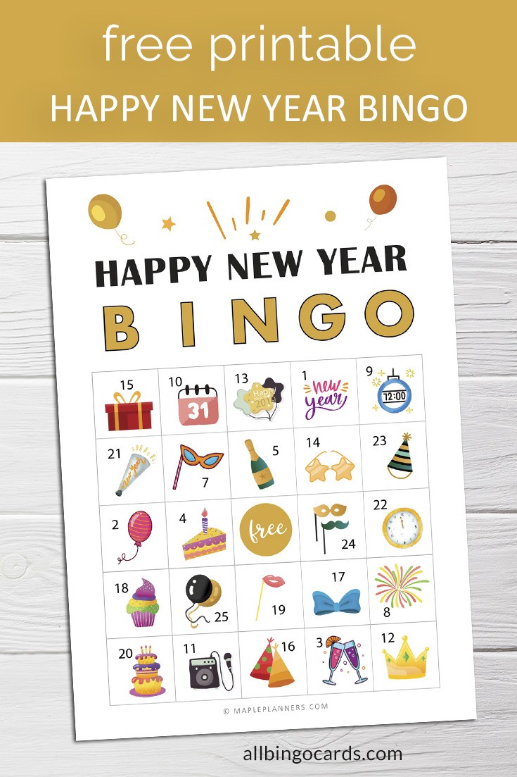 New Year's Eve Bingo Printable Cards