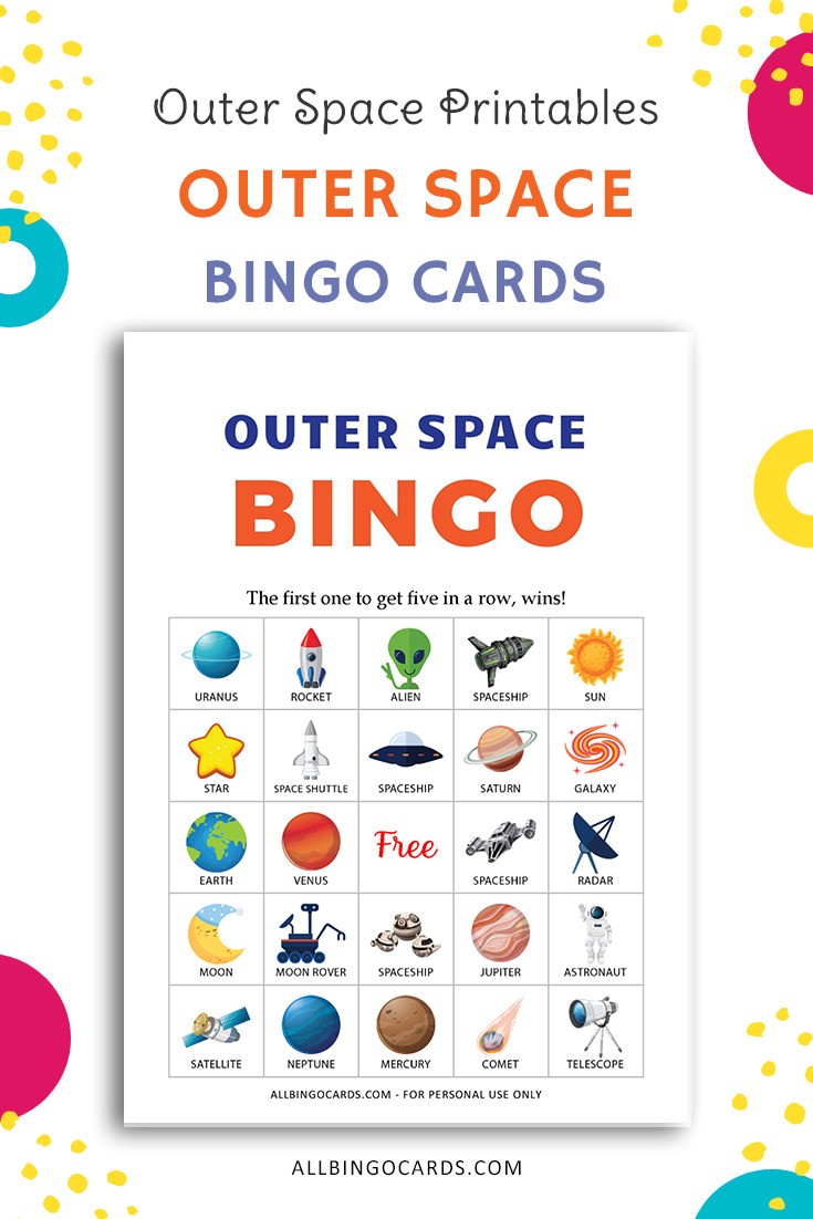 Outer Space Bingo Printable Cards