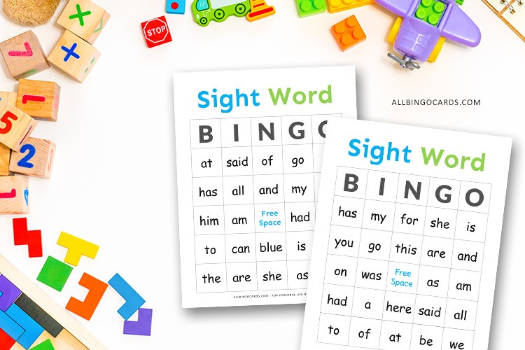 Printable Sight Words Bingo for Kids