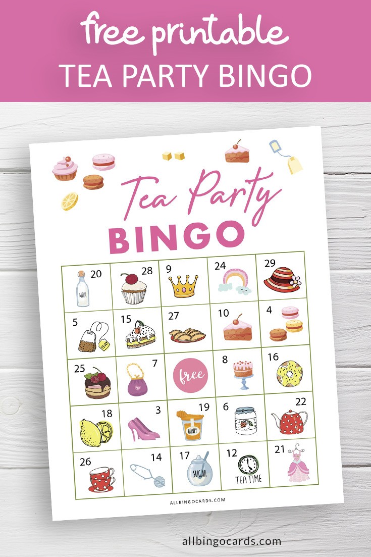 Free Printable Party Bingo