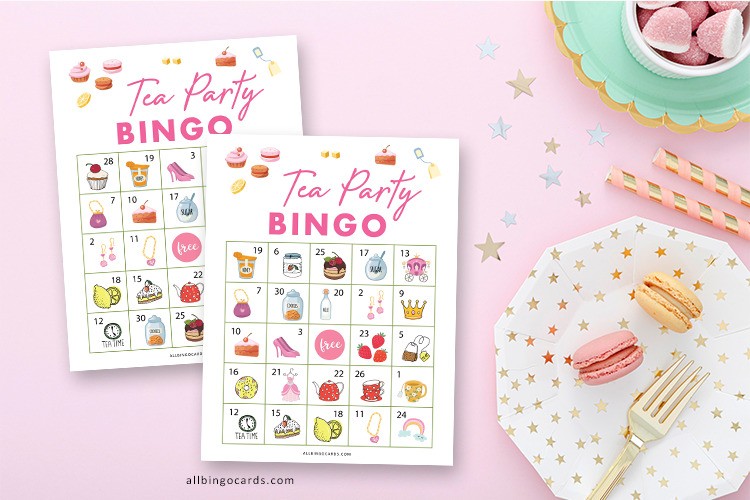 Tea Party Bingo Free Printable Cards