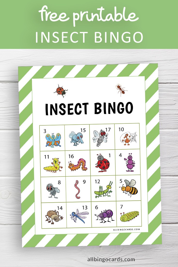 Free Printable Bug Bingo Cards