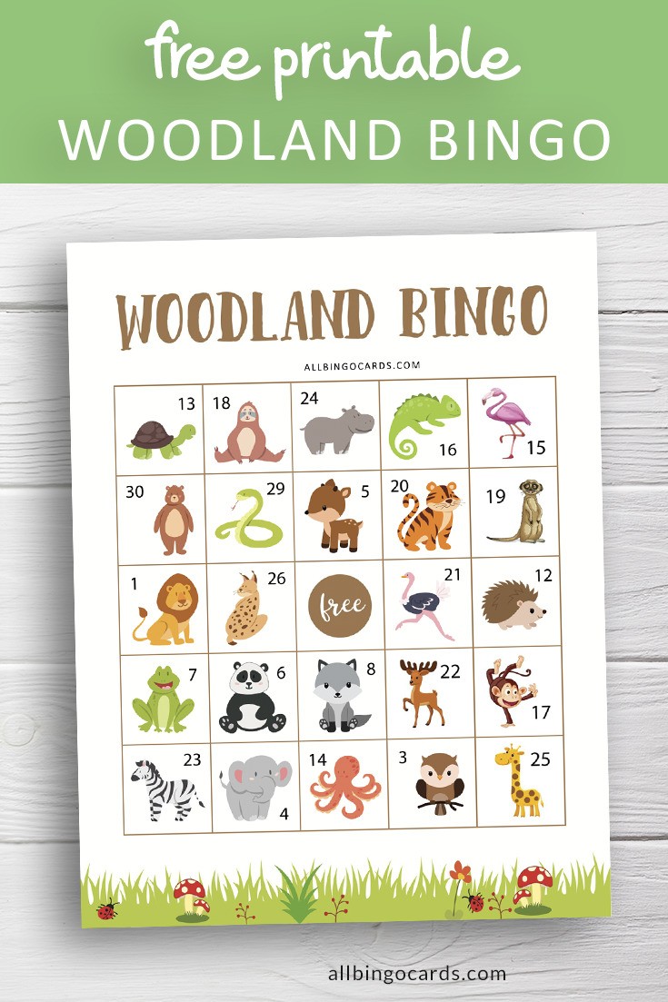 Woodland Theme Bingo Game