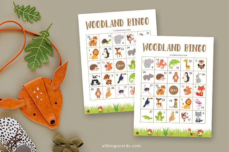 Woodland Bingo Cards